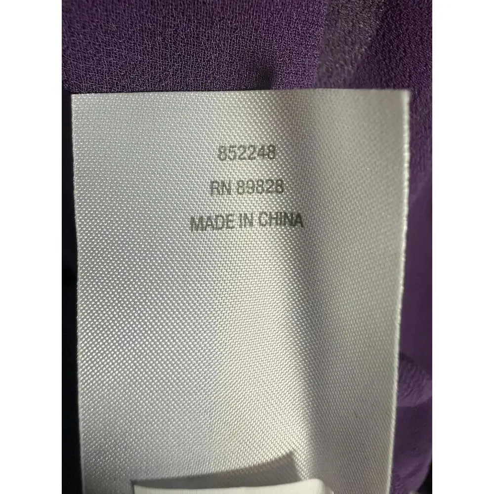 NWT G by Giuliana Women's Black Label Chiffon Poncho Velour Trim Purple Size XS - Picture 6 of 8